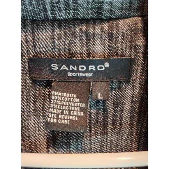 Sandro Sportswear Gray Textured Zip Jacket Size L Modern Peplum Style - Picture 4 of 4